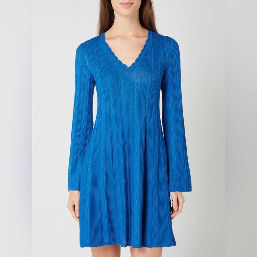 US 12 M Missoni Royal Blue Knit Dress NWOT